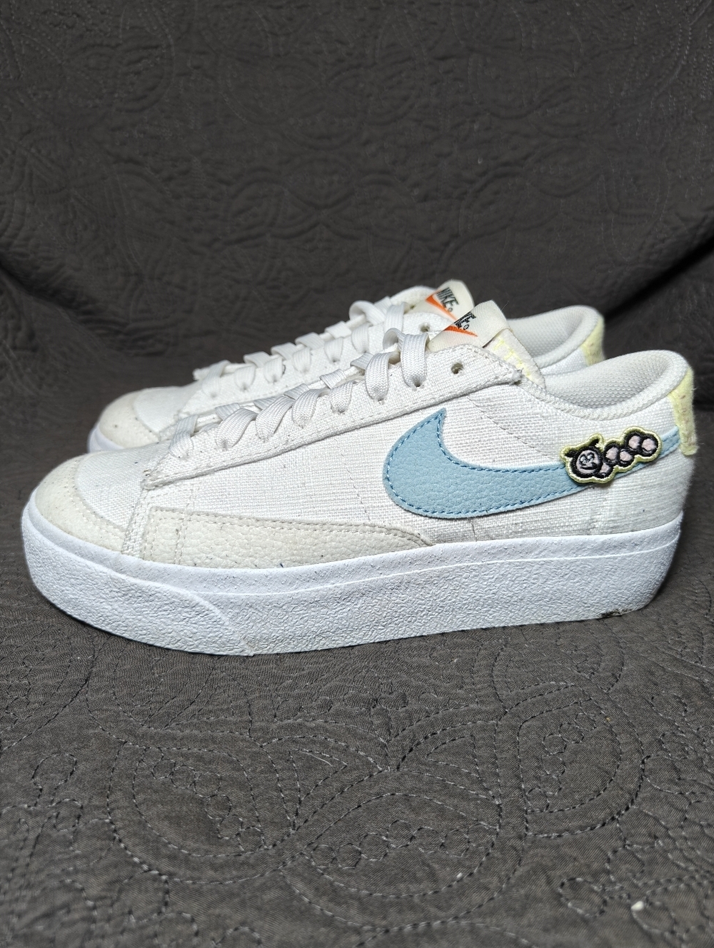 Nike Blazer Low Platform SE Next Nature Air sprung White-Blue Leather Women Sz 6